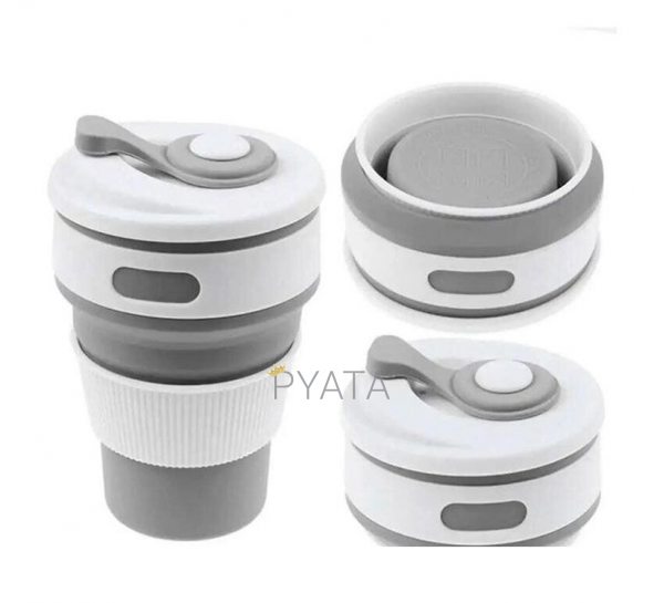 Силиконовый стакан складной Silicon Magic Cup Серый