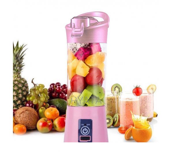 Блендер Smart Juice Cup Fruits USB Розовый 2 ножа