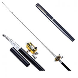 Складная мини удочка 97 см Fishing Rod In Pen Case чёрная (237)