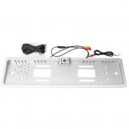 Камера заднего вида с держателем для номера CAR CAM 4 LED SILVER (205)
