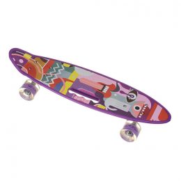 Скейт Пенни борд Best Board SL-AS(108), колеса PU светящиеся, дека с ручкой Фиолетовый