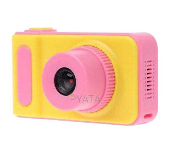 Детский цифровой фотоаппарат Smart Kids Camera V7 (желто-розовый)