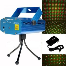 Комнатный лазерный проектор Mini Laser Stage Lighting с треногой RD-7196 (12 рисунков)