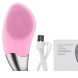 Електрична силіконова щітка-масажер для чищення особи Sonic Facial Brush Рожевий