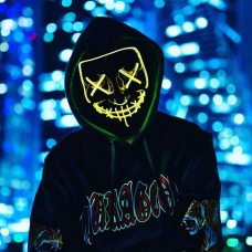 Неоновая маска "Судная ночь" | Светящаяся маска | Led Mask Желтый (626)