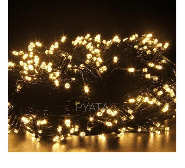 Xmas Нитка 300 LED ЖОВТИЙ (чорний дріт, 20 метрів)