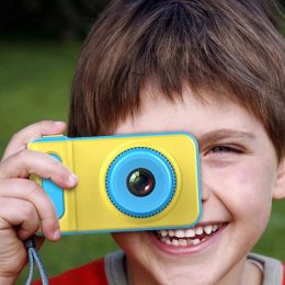Детский цифровой фотоаппарат Smart Kids Camera V7 (желто-голубой) (626)