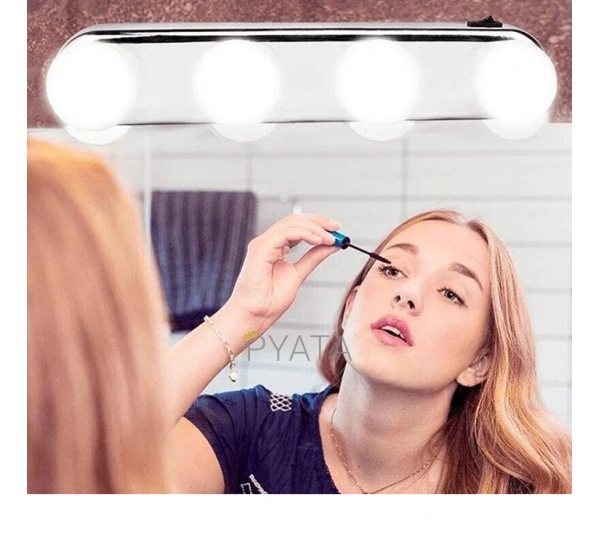 УЦІНКА! Бездротова LED лампа з присосками для дзеркала Studio Glow Срібний