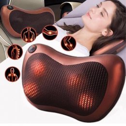 Роликова масажна подушка з інфрачервоним прогріванням Massage Pillow на акумуляторі