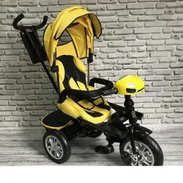 Дитячий триколісний велосипед Best Trike 5099 (ЖОВТИЙ), батьківська ручка і поворотне сидіння