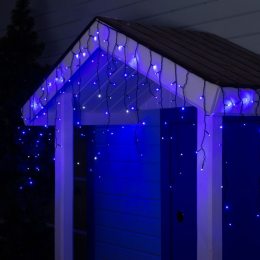 Новогодняя гирлянда Бахрома 96 Led 3.5 м (черный провод, синий)