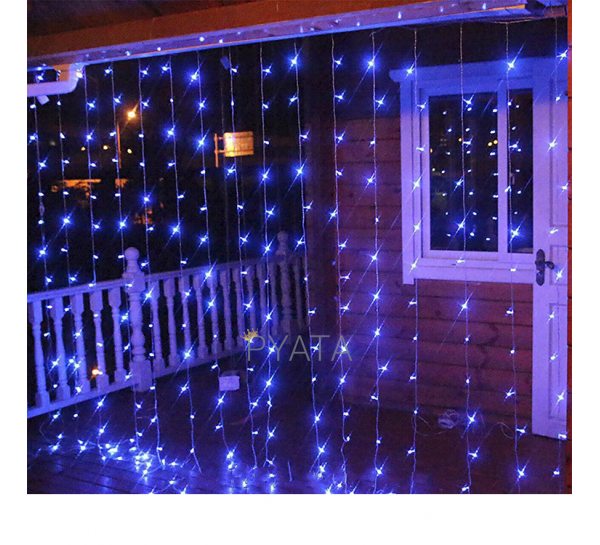 Xmas Гірлянда Водоспад Синій 240 LED (прозорий провід, 2.5 * 1.5)