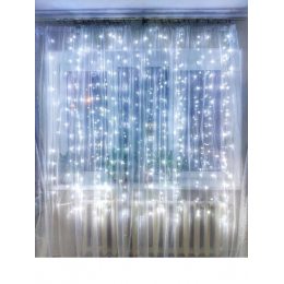 Xmas Гірлянда Водоспад Білий 240 LED (прозорий провід, 2.5 * 1.5)