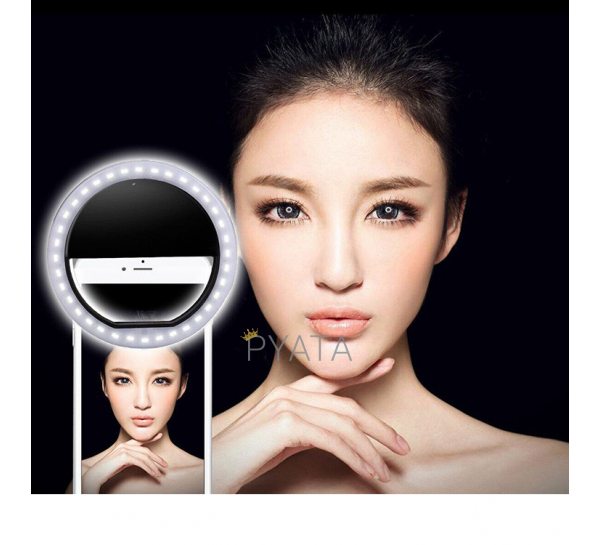Светодиодное селфи-кольцо на телефон Selfie Ring Light Черный(В)