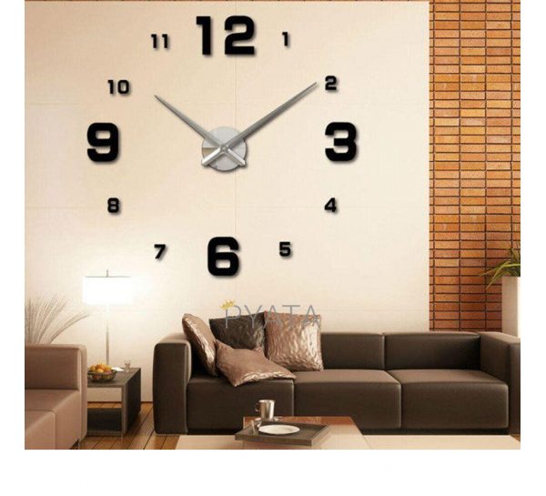 Годинники настінні 3D DIY Clock NEW (з цифрами) Black