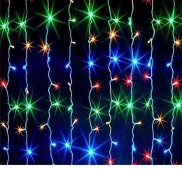 Xmas Гірлянда Водоспад Мульти 240 LED (прозорий провід, 2.5 * 1.5)