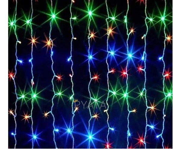 Xmas Гірлянда Водоспад Мульти 240 LED (прозорий провід, 2.5 * 1.5)