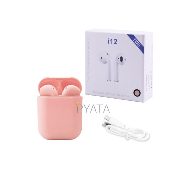 Бездротові навушники tws i12 Рожеві