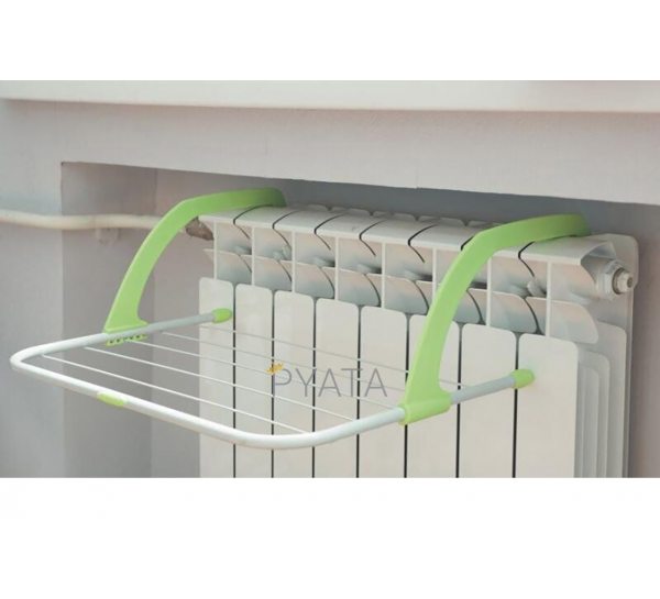 Сушилка для одежды на батарею 52х34 см съемная Fold Clothes Shelf Зеленая