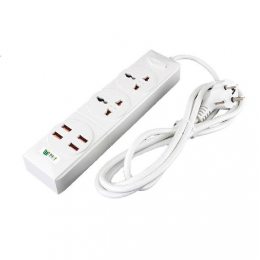 Подовжувач Remax BKL-08 2 Socket/4 USB/Кабель 200см Білий