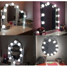 Підсвічування для дзеркала з регулюванням яскравості для макіяжу на 10 ламп(225)