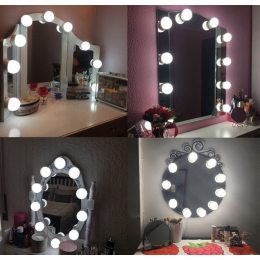 Підсвічування для дзеркала з регулюванням яскравості для макіяжу на 10 ламп(225)