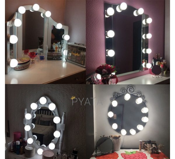 Подсветка для зеркала с регулировкой яркости для макияжа на 10 ламп(225)