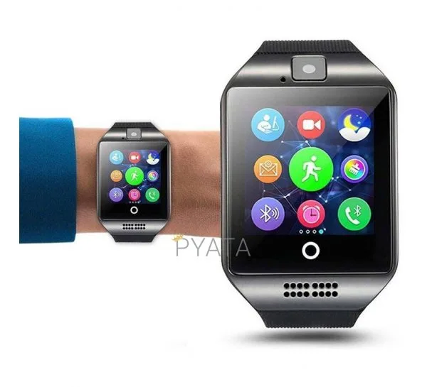 Розумні годинник Smart Watch Q18 чорні з чорним обідком