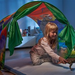 Детский тент палатка для сна Dream Tents Зеленая С ДИНОЗАВРАМИ (212)
