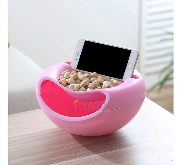 Миска для насіння з підставкою для телефону рожева