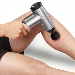 Массажный ударный массажер для тела, мышечный, портативный, ручной Fascial Gun KH-320 Серебряный