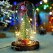 Декоративная светящаяся новогодняя ёлка в колбе Сувенир-ночник 15 см / HA-200