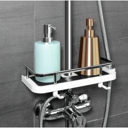 Регулируемая полка для ванной комнаты с 2 крючками " Shower Rack" (205)