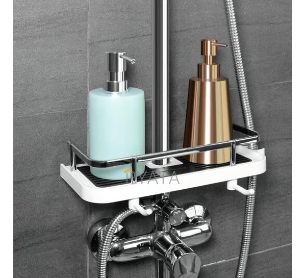 Регульована полиця для ванної кімнати з 2 гачками "Shower Rack" (205)