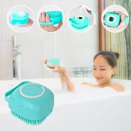Силіконова щітка Silicone Massage Bath Brush Блакитна(212)