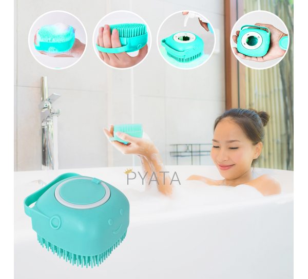 Силіконова щітка Silicone Massage Bath Brush Голубая (212)