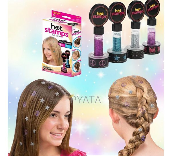 Фигурные тату-печатки для волос - Hot Stamps Hair Glitter (509)