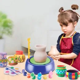 Набір для дитячої творчості гончарний столик з натуральною глиною Pottery Wheel (212)