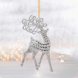 Підвіска на ялинку Білий Олень новорічна прикраса з блискітками 2 шт
