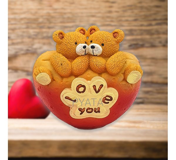 Статуэтка ко Дню всех влюбленных Мишки Тедди на сердце "I love you" D-298