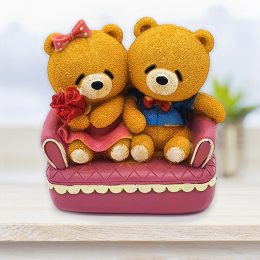 Статуетка закоханих ведмедиків Тедді на дивані D-297