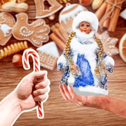 Сумка - сюрприз для сладостей и подарков Снегурочка (№2)
