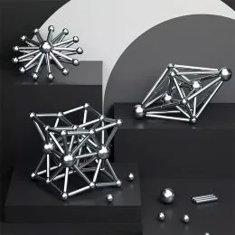 Магнітний металевий конструктор з кульками та паличками NEO (212)