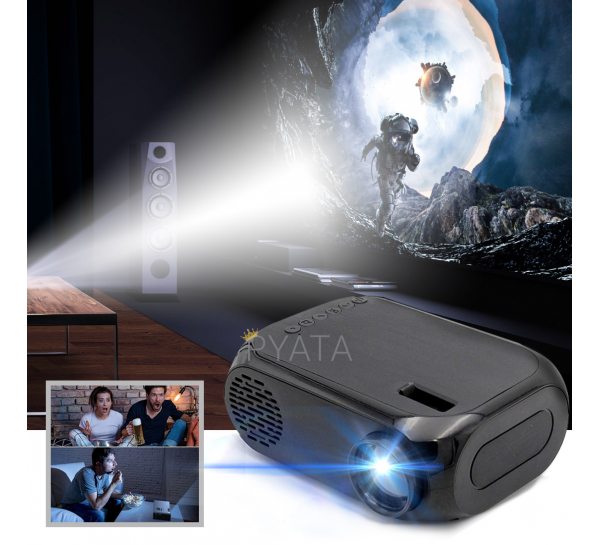 Проектор портативний мультимедійний Full HD Led Projector YG320C Чорний (626)