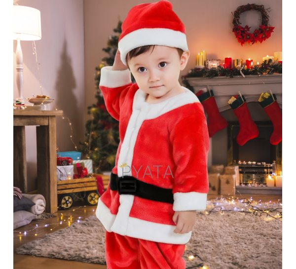 Детский карнавальный новогодний костюм Санта Клаус размер 7-9 лет