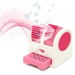 Міні-кондиціонер Conditioning Air Cooler USB Electric Mini Fan, Рожевий