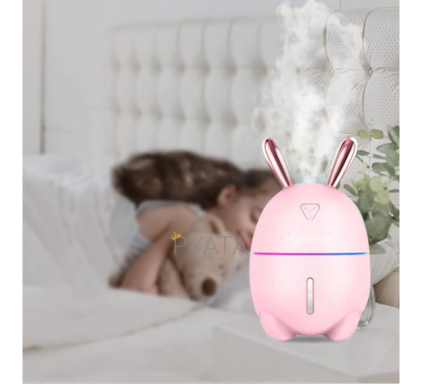 Увлажнитель воздуха и ночник Humidifier Rabbit Y105 200 мл, Розовый