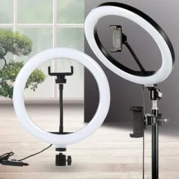 Кільцева LED лампа 26 см для професійного світла з тримачем телефону