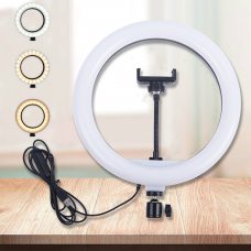 Кільцева LED лампа 33 см для професійного світла з тримачем телефону