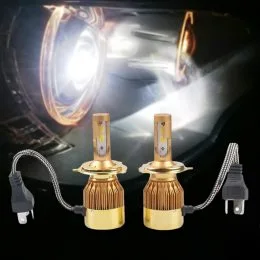 Комплект автомобильных светодиодных LED ламп C6 H7 2 шт., золотая коробка (В)